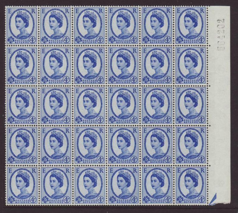 1965 GB 4d Wmk Crowns Block of 30 U/M SG576a