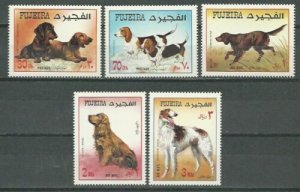 Fujeira 1970 Mi#602A/606A DOGS Set (5) perforated MNH