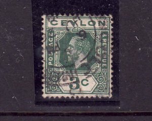 Ceylon-Scott#202-used KGV-3c dp grn-dated Ju 20 1918-