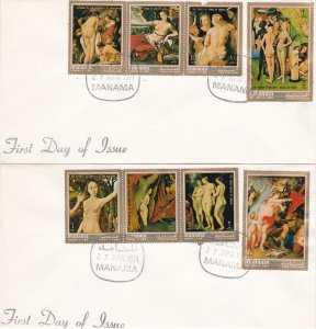 Ajman - Manama Nude Paintings by Old Masters, First Day Cover