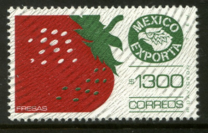 MEXICO Exporta 1592, $1300P Strawberries w/burelage Paper. 10 MINT, NH. VF.