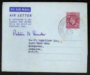 GREAT BRITAIN / JAMAICA 1953 DUAL COUNTRY FRANKED GB Aerogramme Cover