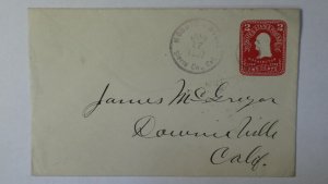 1907 Mountain House Sierra Town &County Unlisted Cancel Type Cover Downieville
