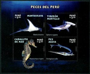 HERRICKSTAMP NEW ISSUES PERU Sc.# 1960 Fish Sheetlet