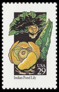 US 2680 Wildflowers Indian Pond Lily 29c single MNH 1992