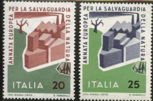 Italy Scott 1029-30 MNH** 1970 Nature conservation set