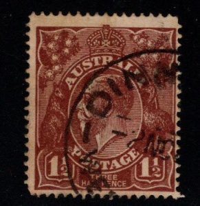 Australia Scott 24 used chocolate colored KGV 1918 stamp