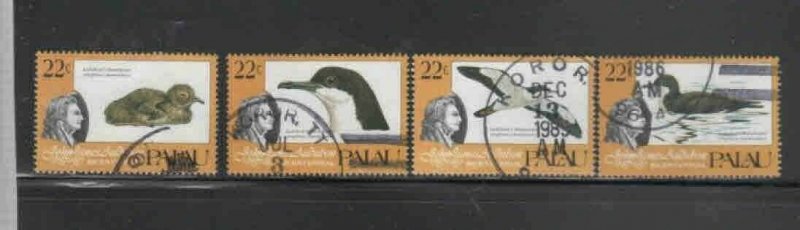 PALAU #63-66 1985 AUDUBON BICENTENARY F-VF USED