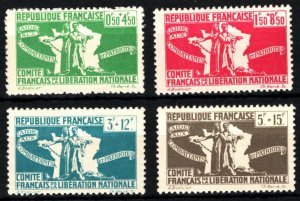 FRANCE WW2 *Comite Francais* CHARITY Stamps{4} PATRIOTS Mint MNH {samwells}SS760