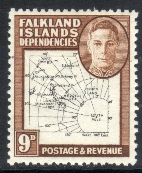 Falkland Islands Dep.: 1946 KGVI 9d SG G15 mint