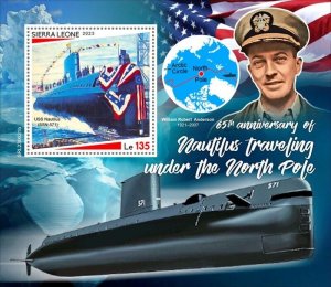 Sierra Leone - 2023 USS Nautilus, North Pole - Stamp Souvenir Sheet - SRL230621b
