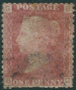 Great Britain 1858 SG43 1d red QV GBBG plate 160 fine used (amd) 