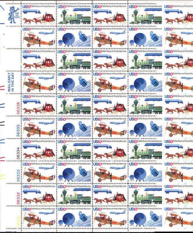 1572 - 1575 Postal Service Bicentennial 1975 10¢ MNH Sheet of 50  