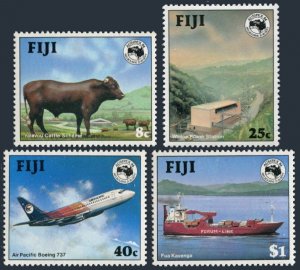 Fiji 514-517, MNH. Mi 508-511. Cattle shame, Power station,Boeing 737,Ship, 1984