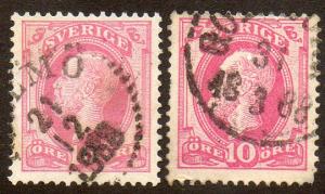 Sweden  Scott  45, 45a  Used