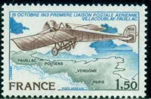 FRANCE SCOTT # C50, PLANE OVER FLIGHT ROUTE, MINT, OG, NH, GREAT PRICE!