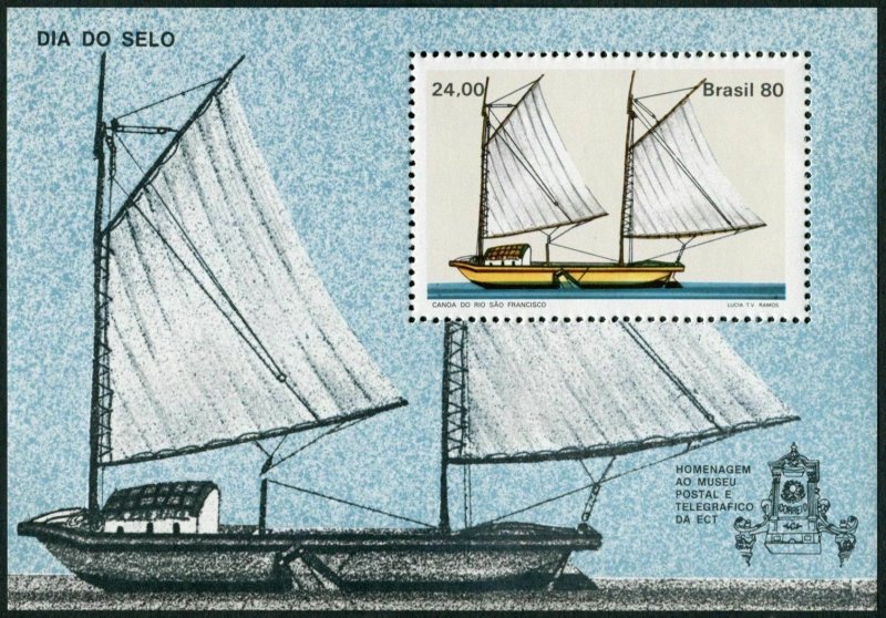 Brazil 1707,MNH.Michel 1781 Bl.43. Stamp Day,1980.Sao Francisco River Canoe.