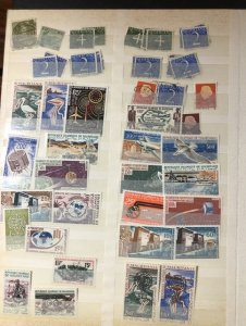 Worldwide Stamp Stock Book Lots of Very Nice US + Glass Scenes