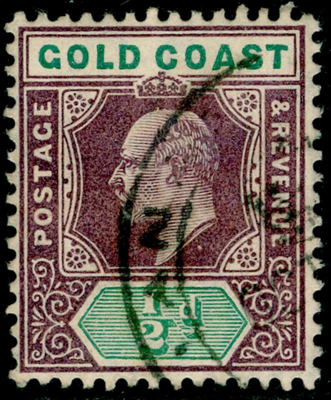 GOLD COAST SG49, ½d dull purple & green, FINE USED.