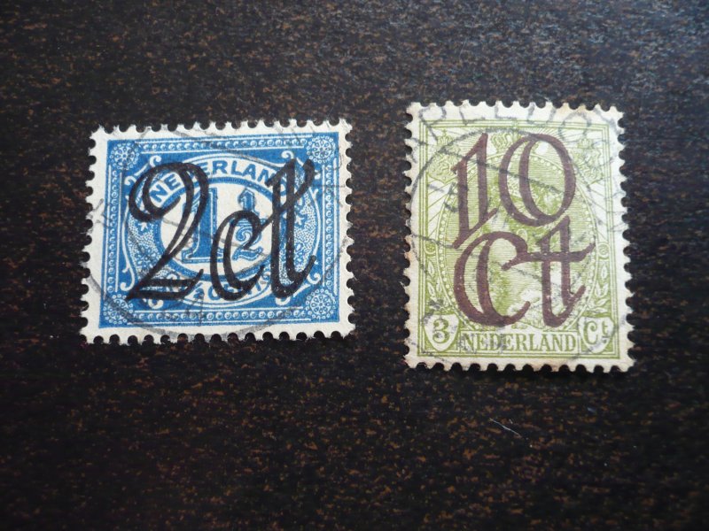 Stamps - Netherlands - Scott# 117,119 - Used Part Set of 2 Stamps