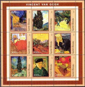 Guinea Bissau 2001 Art Paintings Vincent Van Gogh Sheet MNH