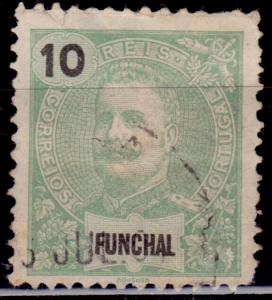 Funchal, 1897, King Carlos, 10r, sc#15, used