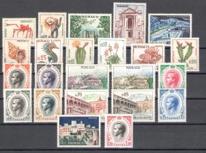 1960-65 MONACO, Flora and Fauna, Yvert #537A-550A - 23 values, MNH**