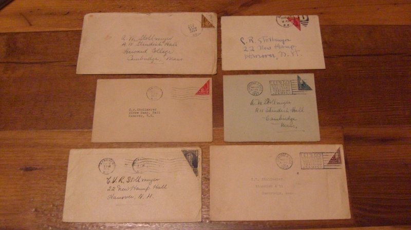 USA Bisect cover collection Qtt 6 single - Year 1926-1927