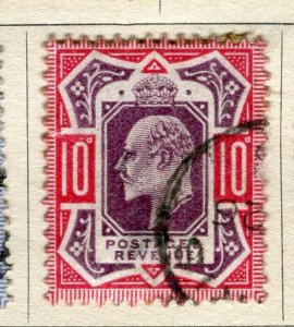 BRITAIN; 1902 early Ed VII issue fine used 10d. value