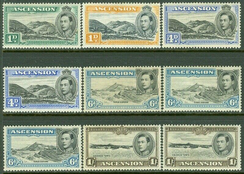 EDW1949SELL : ASCENSION 1938-53 Sc #41, 41c, 44d(2), 45, 45a(2), 46a(2) Cat $83