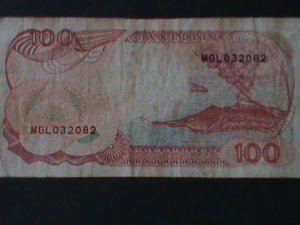 ​INDONESIA-1992-BANK INDONESIA-$100 RUPIAH- CIRCULATED-VF-32YEARS OLD