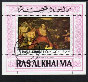 RAS AL KHAIMA  1969  CHRISTMAS    MINT VF LH O.G  S/S  CTO  (RA9)