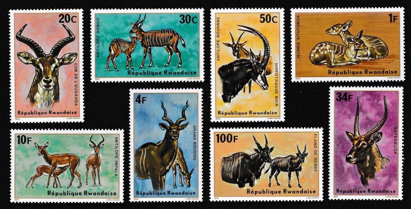 Rwanda Antelopes 8v 1975 MNH SC#614-621 SG#631-638 MI#673-680A