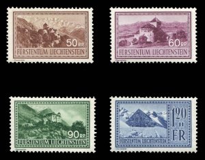 Liechtenstein #126-128, 1934 50rp-1.20fr, set of four, never hinged