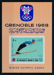 [74996] Yemen Kingdom 1968 Olympic Winter Games Grenoble Imperf. Sheet MNH
