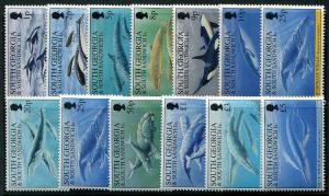 HERRICKSTAMP SOUTH GEORGIA Sc.# 178-89 Whales & Dolphins Stamps