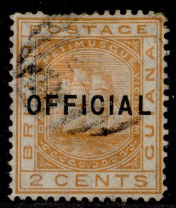 BRITISH GUIANA QV SG O7, 2c orange, USED. Cat £16.