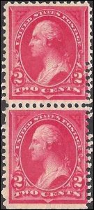 265 Mint,OG,NH... Pair... SCV $210.00... Double Perf Error... EFO