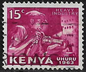 Kenya #3  Used Stamp - Riveter (b)