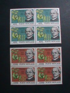 ​VATICAN 1984 SC# 729-30 PHASES OF PEA PLANT HYBIRDIZATION-MNH-BLOCK OF 4 VERY