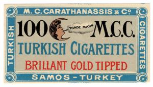 (I.B) Turkey Cinderella : Carathanassis Turkish Cigarettes (Samos)