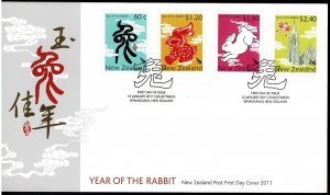 New Zealand 2011 Year of the Rabbit FDC