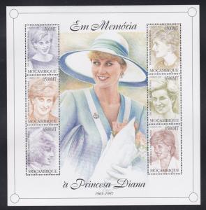 Mozambique # 1334, Diana, Princess of Wales, Souvenir Sheet, NH 1/2 Cat.