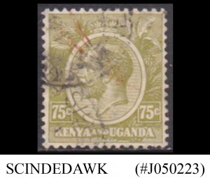 KENYA UGANDA - 1922 75c KGV SCOTT#28 - 1V - USED