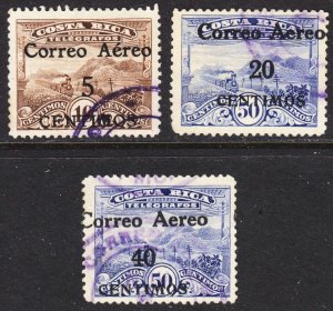 Costa Rica Scott C3-5 complete set F to VF used. FREE...