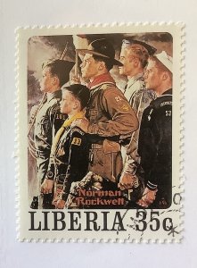 Liberia 1979 Scott 857d CTO - 35c,  Scouting through the eyes of Norman Rockwell