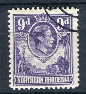 RHODESIA; North 1938 early GVI portrait issue fine used 9d. value