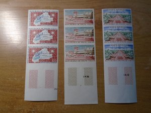 Burkin Faso  #  C1-3  MNH   Imperf  Strip of 3