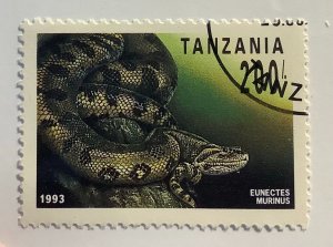 Tanzania 1993 Scott 1133 CTO - 200sh, Reptiles,  Anaconda, Eunectes murinus