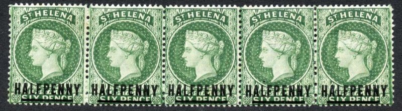 St Helena SG35x 1/2d Wmk Crown CA REVERSED words 17.5 mm Cat 65+ pounds 